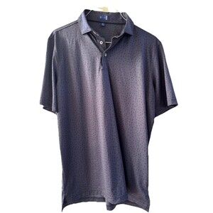 Stitch Golf Polo Shirt Men’s M Blue With AOP